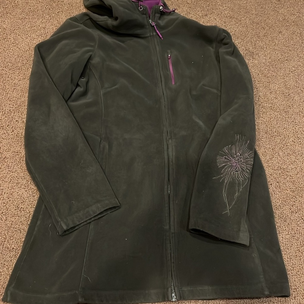 Athleta Swara Micro Fleece Embroidered‎ Jacket medium